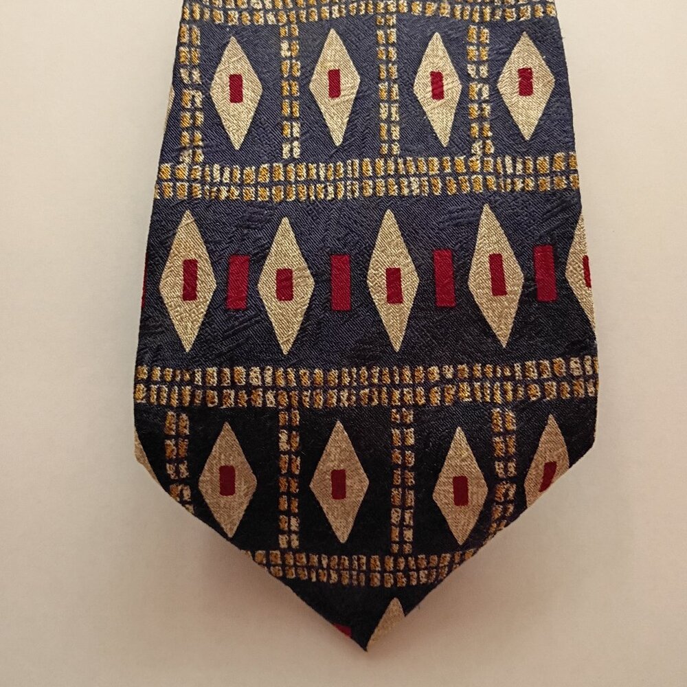 Men's Tie, Jonathan Wachtel, Blue, Red, Gold